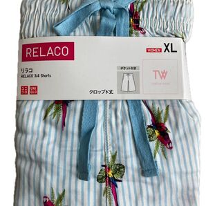 新品!ユニクロ リラコ クロップド丈 XLサイズ タビサウェブ コラボ 鳥柄