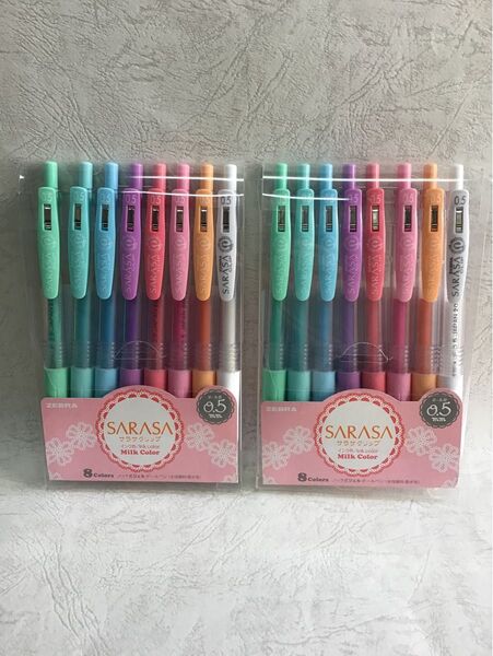 2個セット ゼブラ サラサ SARASA カラーペン 0.5 ゲルインク 水性 ミルクカラー、