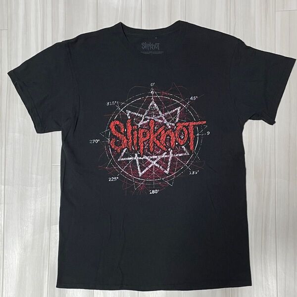 USA直輸入Slipknot バンドTシャツ両面プリントUSサイズM身幅約47、着丈約67ユーズド品洗濯済み。バンTお探しの方に。