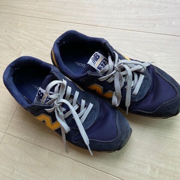 New Balance 373 ネイビー×イエロー 25.5cm