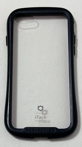 iFace Reflection iPhone SE(第3世代/第2世代)/8/7 クリアケース 強化ガラス (ブラック)