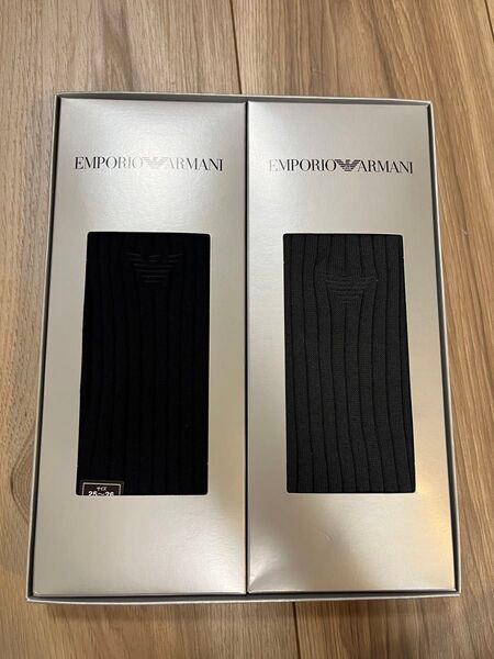 EMPORIO ARMANI 靴下 メンズ ソックス 25〜26cm 箱付き