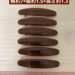 バレッタ ミニ 楕円 ブラウン 茶色 6コ