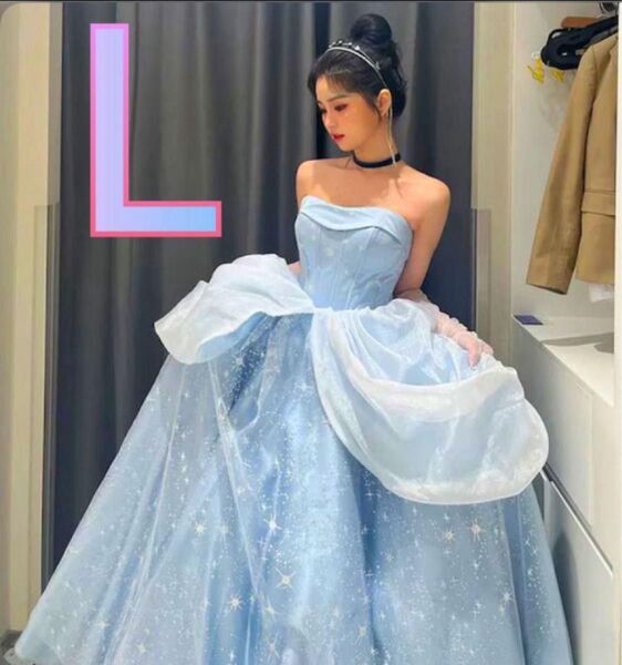 大幅値下げ中!!ラスト一点!!プリンセス シンデレラ カラードレス オフショルダー 結婚式 前撮り ウエディングドレス ブライダル