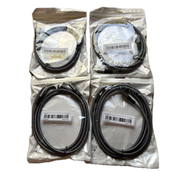 【新品未使用】20Gbps/240W USB4ケーブルCtoC 1m x 2本、2m x 2本 合計4本90度曲がりコネクタ