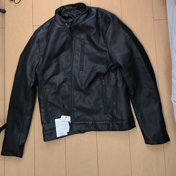 ノーブランド フェイクレザージャケット 黒 M 新品未使用