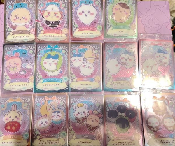 ちいかわ ウエハース ラッキーカードコレクション ハチワレ うさぎ モモンガ 古本屋 未開封 ちぃかわ 14枚 セット アクリル