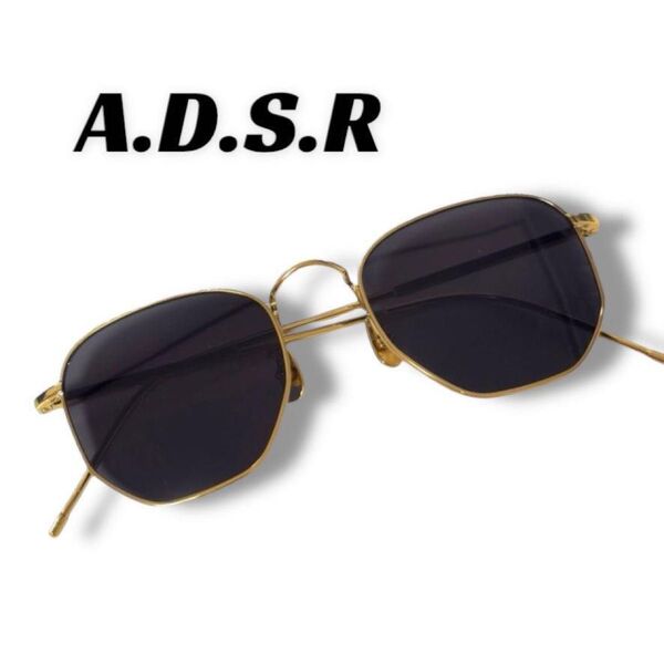 【52】未使用に近い!A.D.S.R サングラス ゴールド系 JEFF01
