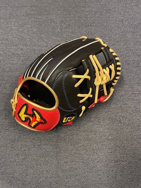 お得! 新品未使用 ワールドペガサス 野球 軟式グローブ 一般用 大人 右投げ グラブ 右利き 黒 赤 学生 オールラウンド 赤