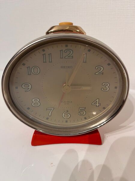 SEIKO 手巻き 目覚まし時計 アンティーク レトロ 赤 真鍮製【ジャンク】