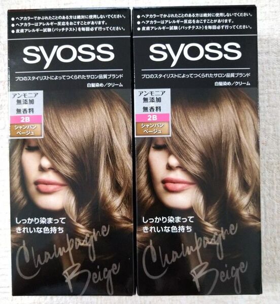 2個 サイオス 2B シャンパンベージュ 白髪染め クリーム ヘアカラー ベージュ Syoss