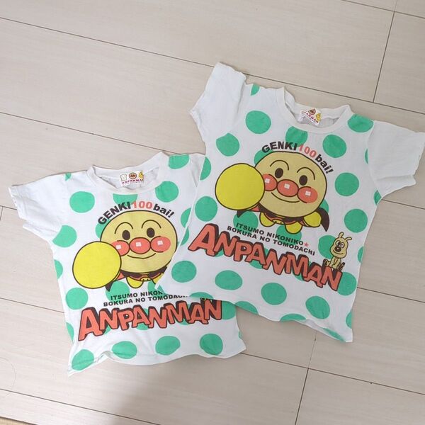 アンパンマン お揃い 可愛い半袖Tシャツ 半袖 Tシャツ 90サイズ 95サイズ
