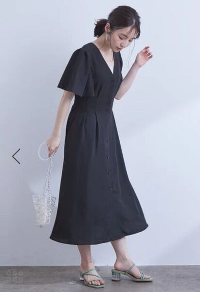 新品タグ付! VIS ビス フレアスリーブ前開きワンピース ロングワンピース サマードレス