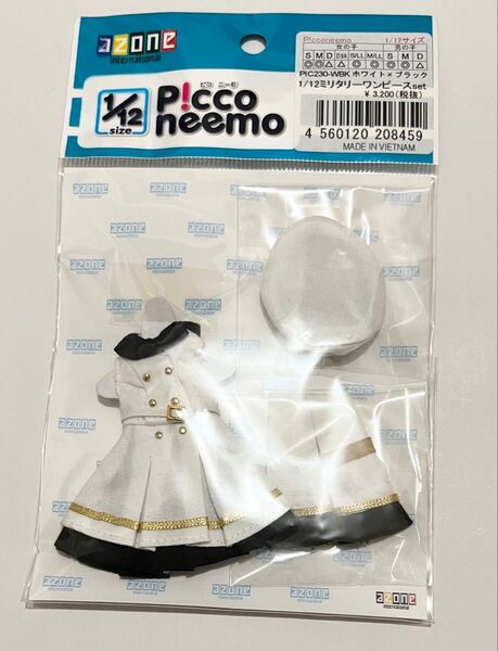 アゾン ピコニーモ 1/12 サイズ ホワイト ブラック ミリタリーワンピースset
