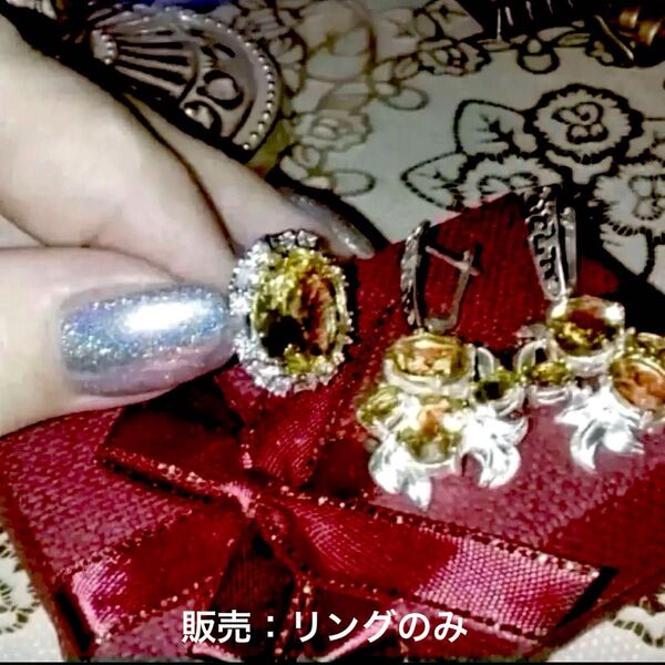 レディースアクセサリー 大ぶり リング 優しいお色味 イエロースピネル 天然石 シルバーS925 黄色 レトロ ファッション 指輪