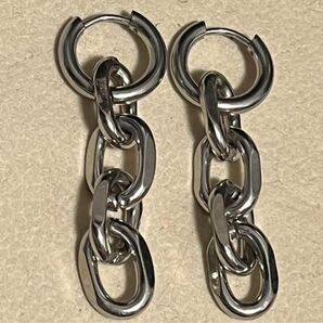 チェーン付きフープピアス 両耳用 フープピアス レディース メンズ ユニセックス ピアス アクセサリー ファッション ロック