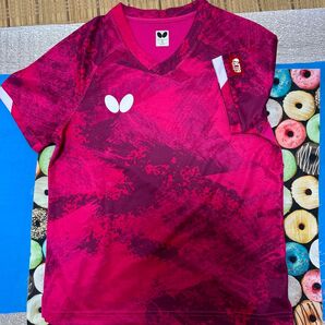 卓球 バタフライウェア ローズ系迷彩柄 150 レディースSの方 美品
