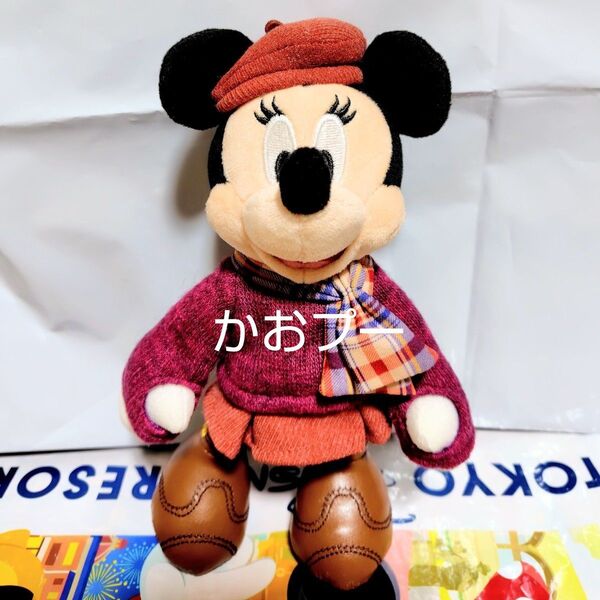 ディズニーランド ミニーのスタイルスタジオ 秋コスチューム オータム ぬいぐるみバッジ ミニーマウス ベレー帽