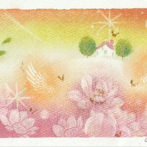 癒しのパステル原画 自作作品【happy home】