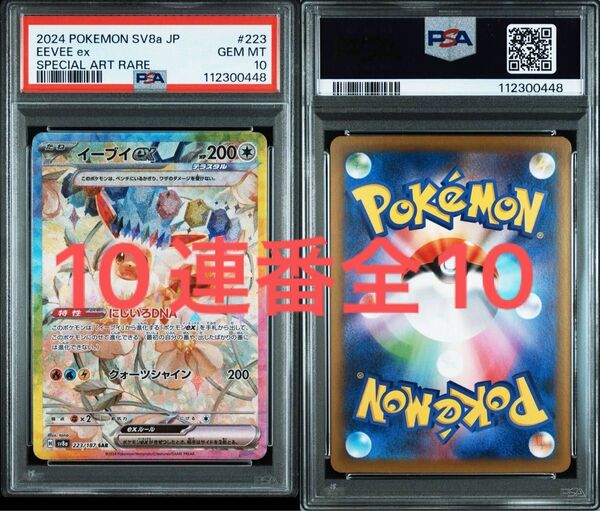 値下げ不可 ワンオーナー テラスタルフェスex 【PSA10】10連番セット sar ブイズ ポケモンカード ポケカ