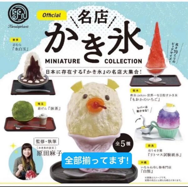 【全部揃ってます!!】ケンエレファント 名店かき氷 第1弾 全5種類 ミニチュアコレクション フィギュア 小さな食品サンプル