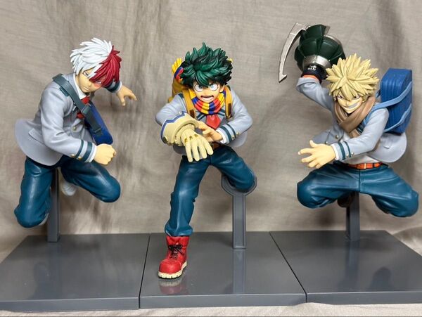 僕のヒーローアカデミア 緑谷出久 爆豪勝己 轟焦凍 フィギュア 3個セット まとめ売り