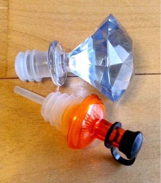 【セット】アクリルボトルストッパー ダイヤモンド ボトルキャップ ワイン栓 ワイン注ぎ口