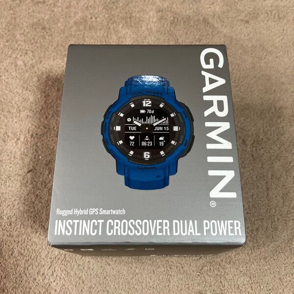 展示品 GARMIN INSTINCT CROSSOVER DUAL POWER Tidal Blue 国内正規販売品