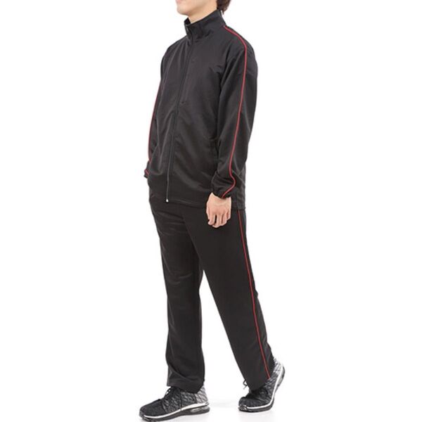 【新品】セットアップ スウェット メンズ LLブラック上下セット 横ライン ジョガーパンツ