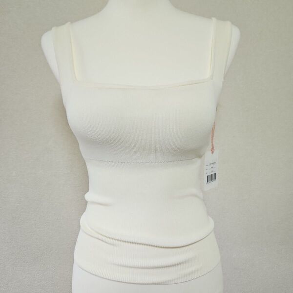 Cara by Katrin TOKYO cup-in square knit タンクトップ XS ホワイト 白 カップ入り