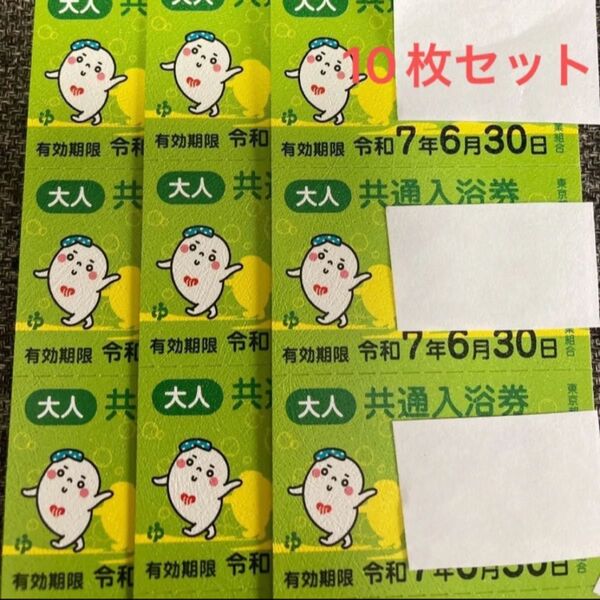 共通入浴券 大人枚セット 2025年6月30日 引換券 施設利用券 招待券 無料券 東京 東京観光 入場券