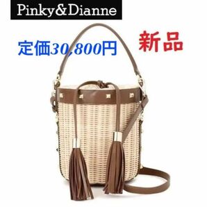 ピンキー&ダイアン かご バッグ【新品】定価3万 2WAY モカ 夏バッグ ショルダーバッグ
