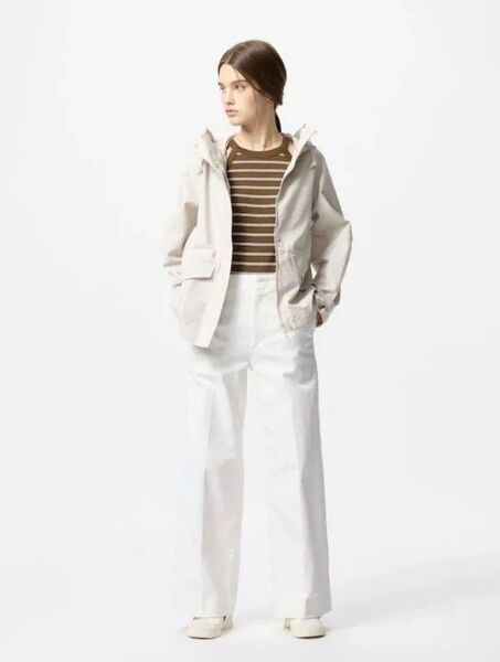 新品 UNIQLO ユニクロ ワイドトラウザージーンズ ホワイト M ワイドパンツ トラウザージーンズ ジーンズ ホワイトデニム