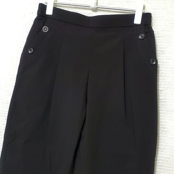 Catch.I 新品 クロップドパンツ レディース LLサイズ 2L XL 黒 ブラック シンプル ストレッチあり ボトムス