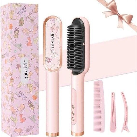 新品 未使用 ホットヘアブラシ JONIMEI ジョティメイ マイナスイオンストレートヘアブラシ ヘアアイロン 美容機器