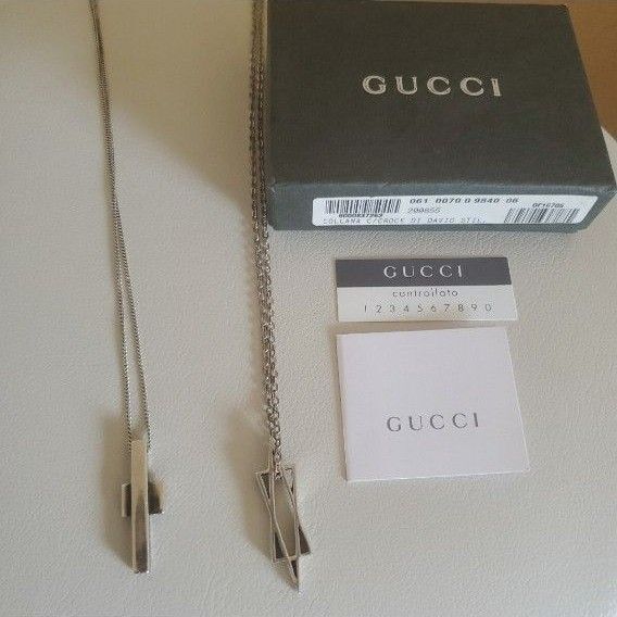美品 極上 GUCCI グッチ シルバー ネックレス クロス ダビデ 2点セット アクセサリー シルバー925 ペンダント