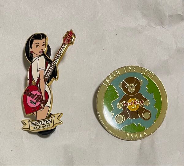 Hard Rock Cafe ピンズ 2個セット ビンテージ レア品 ピンバッジ ピンバッチ ピン ピンズ