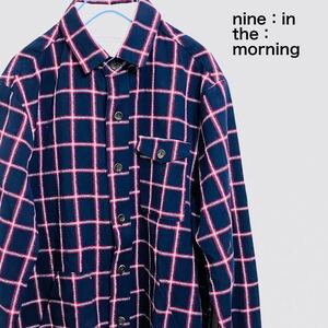 即決★nine:in the:morning ナイン：インザ：モーニング★チェックシャツ 長袖シャツ イタリア製 伊勢丹 阪急