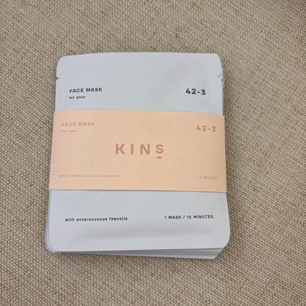 KINS FACE MASK フェイスマスク スキンケア フェイスパック 菌ケア 【弱酸性 菌由来成分】 (4枚)