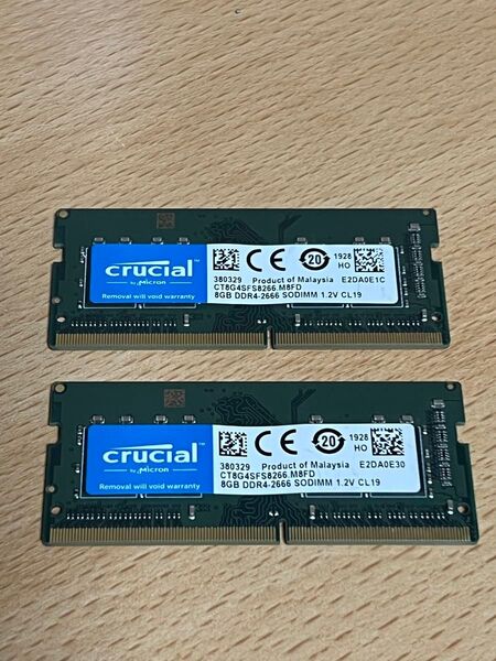 Crucial DDR4-2666 8GB 2枚 ノートPC