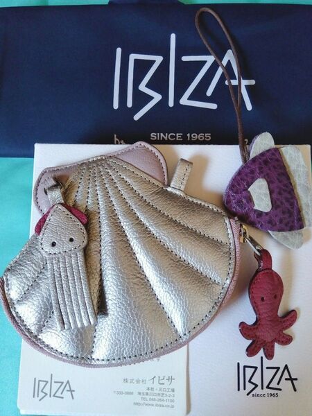 IBIZA イビザ イビサ☆ホタテ貝の マルチケース(コインケース)イカ タコ マンボウチャーム