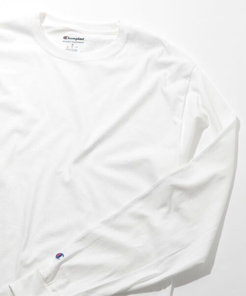 Champion チャンピオン ロンT ロングスリーブTシャツ 長袖カットソー トップス 綿100 ホワイト Mサイズ 匿名配送