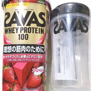 シェイカー付き!! ザバス ホエイプロテイン100 ストロベリー 280g