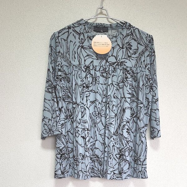 新品 ブラウス L 春ブラウス 七分袖ブラウス フレア トップス 楽ブラウスTシャツ サラテロブラウス プリーツブラウス