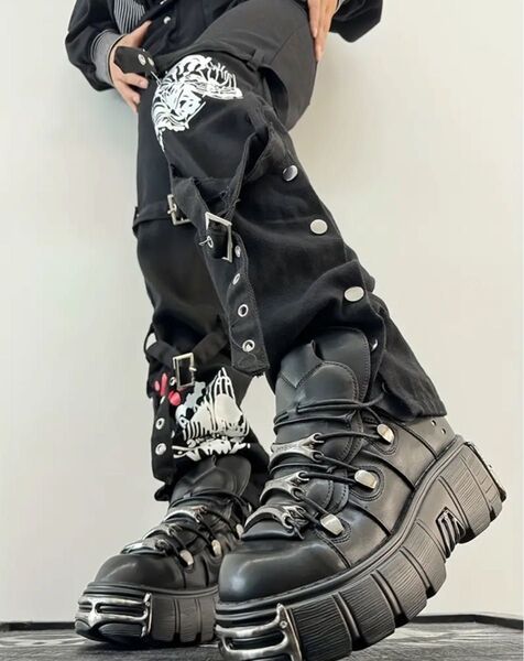 newrock 似ブーツ厚底 23.5〜27.5 厚底ブーツ 地雷系 y2k