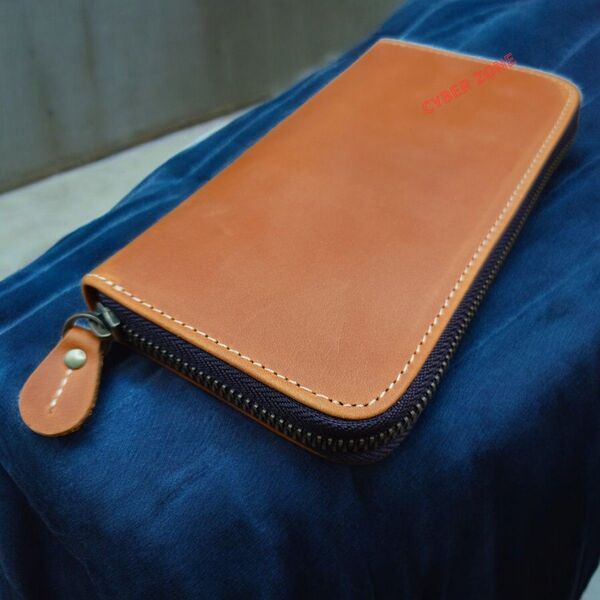 本革 イタリアン オイルレザー 長財布 ブラウン キャメル 財布 革 コインケース ロングウォレット レザー メンズ レディース