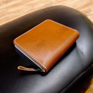 新品 イタリアンレザー ミニ財布 本革 牛革 二つ折り 大容量 経年変化 送料無料 ヌメ革 ブラウン