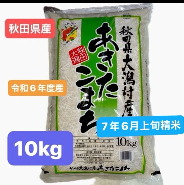 秋田県産 あきたこまち 大潟村産 白米 10キロ 令和6年度産 令和7年6月上旬精米 単一原料米 ソーラーライス