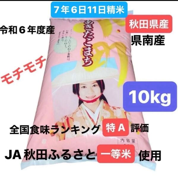 【大人気】秋田県産 あきたこまち 白米 10キロ JA秋田ふるさと一等米使用 全国食味ランキング特A評価 令和6年度産 本日発送