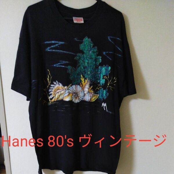 Hanes ヘインズ 80'sヴィンテージT サイズXL ブラック